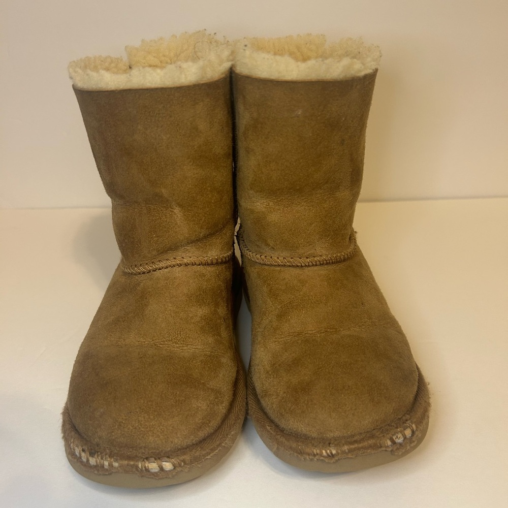 UGG Tan Boots with Ribbon Accents size 13c - Picture 3 of 4